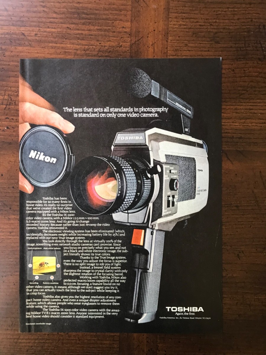 1982 vintage original print ad Toshiba IK-1900 Color Video Camera