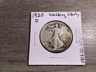 1920 D Walking Liberty Silver Half-Dollar from Denver Mint 081622 351tr