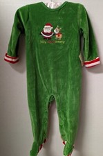 NEW Baby Boy Girl Nursery Rhyme 6-9 Month Santa Reindeer Green Christmas Outfit
