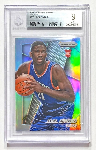 2014-15 Panini Prizm JOEL EMBIID #253 Silver Prizm Rookie RC BGS 9 Mint!