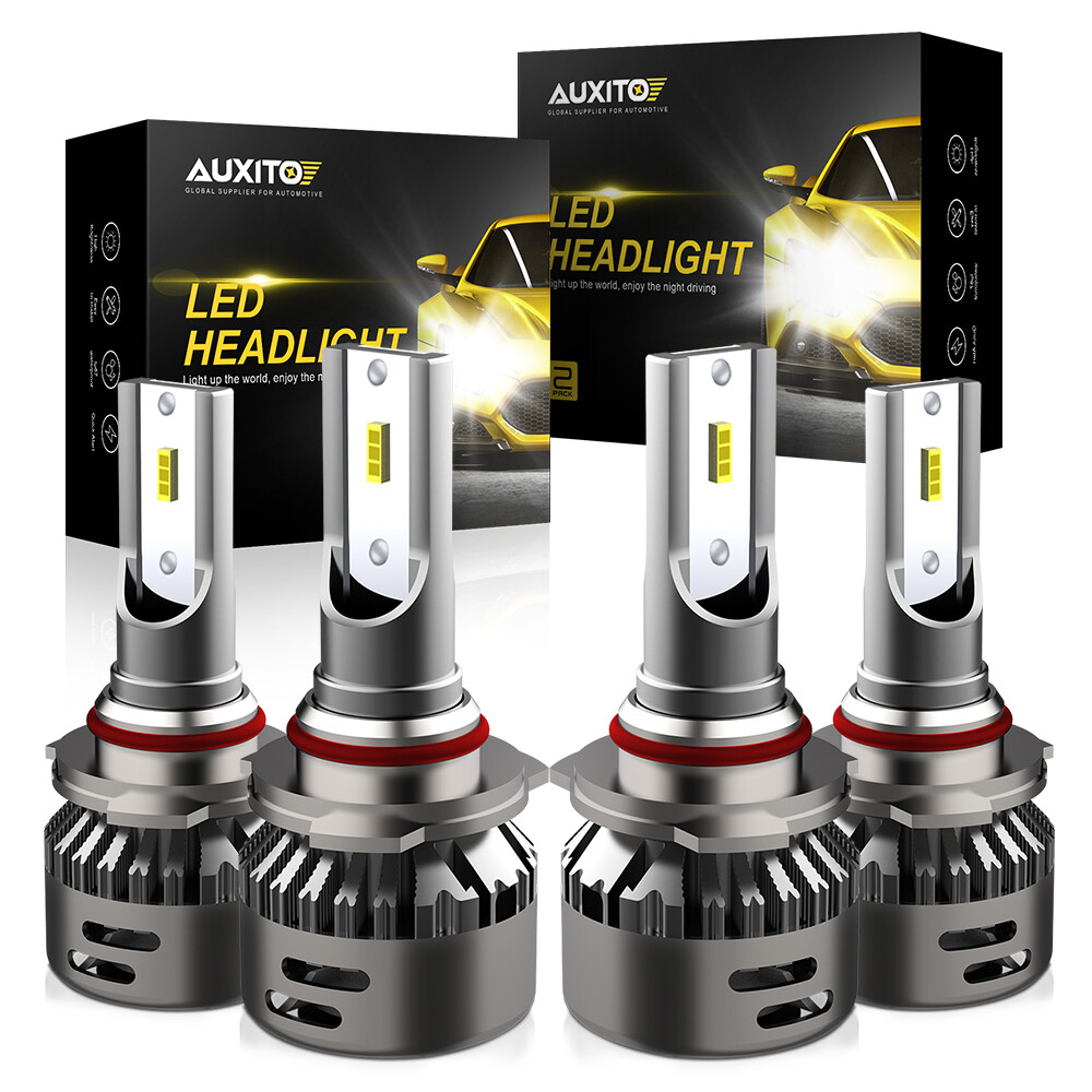 AUXITO 4/8X 9005 9006 LED Headlights Kit Combo Bulbs 6500K High Low Beam White