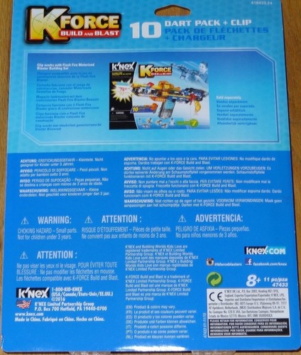 K-Force 10 Dart Pack + Clip for Flash FireMotorized Blaster K'NEX KNEX - Picture 2 of 2