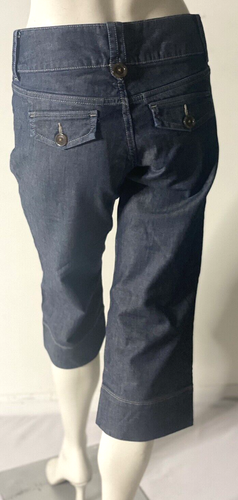 BANANA REPUBLIC Classic Women Blue Denim Low Rise Pockets Cropped Capri Size 2 - Picture 3 of 9