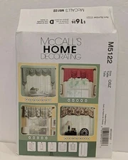 McCalls Home Decorating M5122 window covering valance Mix Match uncut sewing