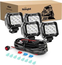 Nilight Led Pods 4pcs 4inch 18w Flood Off Road Fog Lights Driving Roof Led Light