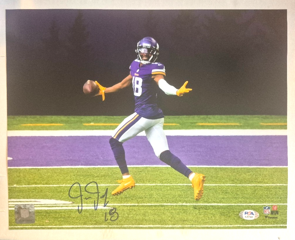 Justin Jefferson Autographed Signed Minnesota Vikings 11X14 PHOTO RARE PSA COA B 
