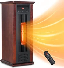 1500W Electric Infrared Space Heater, Quartz Heater with Tip-Over & Overheat Pro