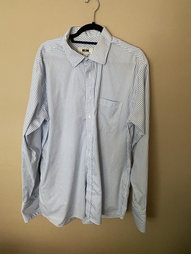 JOSEPH ABBOUD Blue Stripped Dress Shirt 