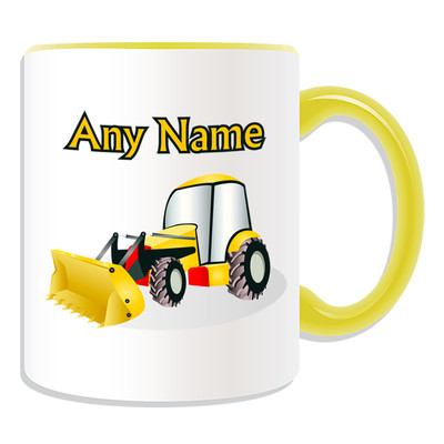 Personalisierter Geschenk Radlader Becher Geldbox LKW Bauarbeiter JCB Tasse