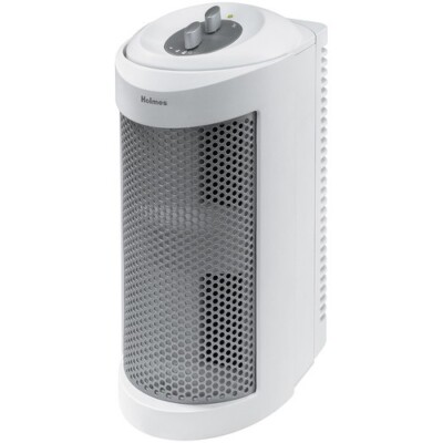 Holmes Indoor Mini Tower Air Purifier & Odor Eliminator for Small Spaces, White 