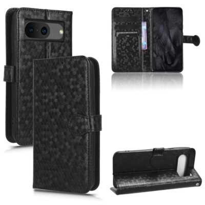 Topme Custodia In Pelle Per Google Pixel 8a - Cover Portafoglio Con Supporto E Slot Carte - Grigio (Motivo Litchi)