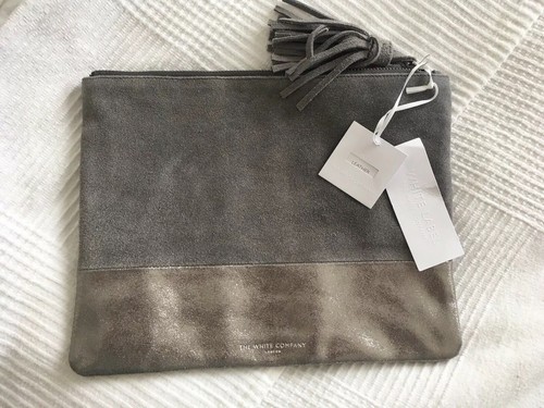 Suede Metallic Grey Company rundsplit Block Clutch 100 The White Silver Taupe 01fAqw6C