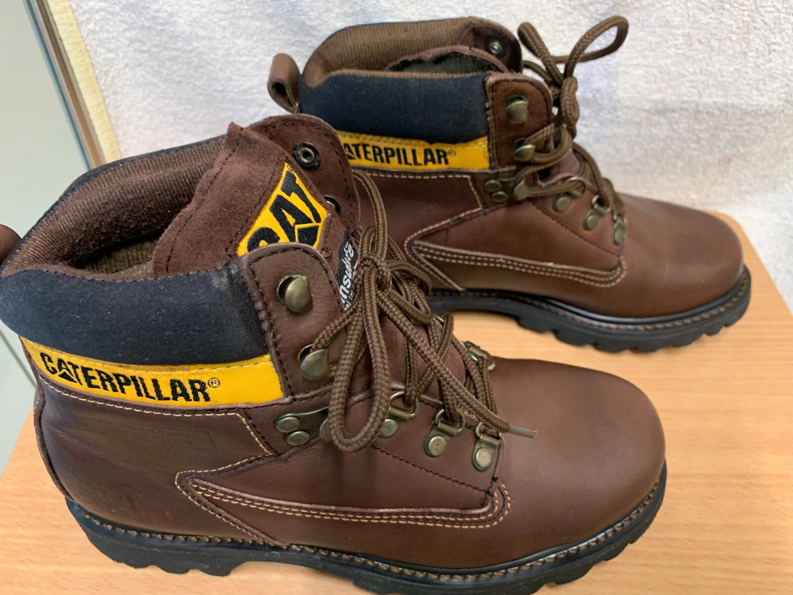 C.A.T Caterpillar Brown Leather Boots Size UK 7 (41) Wide Fit eBay