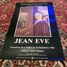 JEAN EVE NAÏF Original Poster Exhibition Museum JACOVSKY of NICE 1984 RARE!