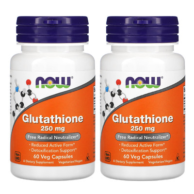 NOW FOODS (2 PACKS) Glutathione 250 mg 60 Veg Capsules