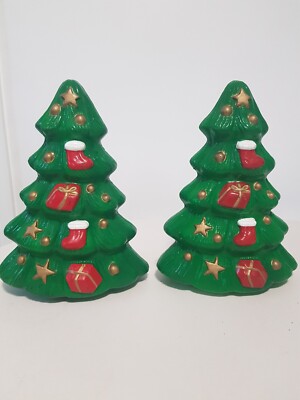 Zwei Vintage Blasformen in Weihnachtsbaumform doppelseitig für Außenbeleuchtung