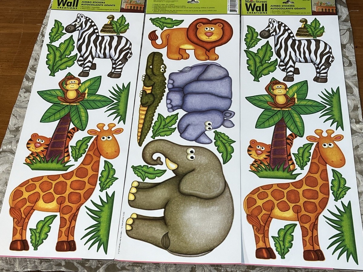 Main Street Wall Creations ZOO JUNGLE ANIMALS WALL ART STICKERS/ DECALS SET 