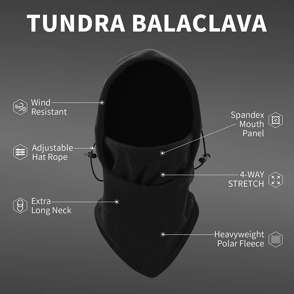 Máscara facial completa esquí pasamontañas a prueba de viento polar cuello cálido para invierno clima frío Foto 4 de 4