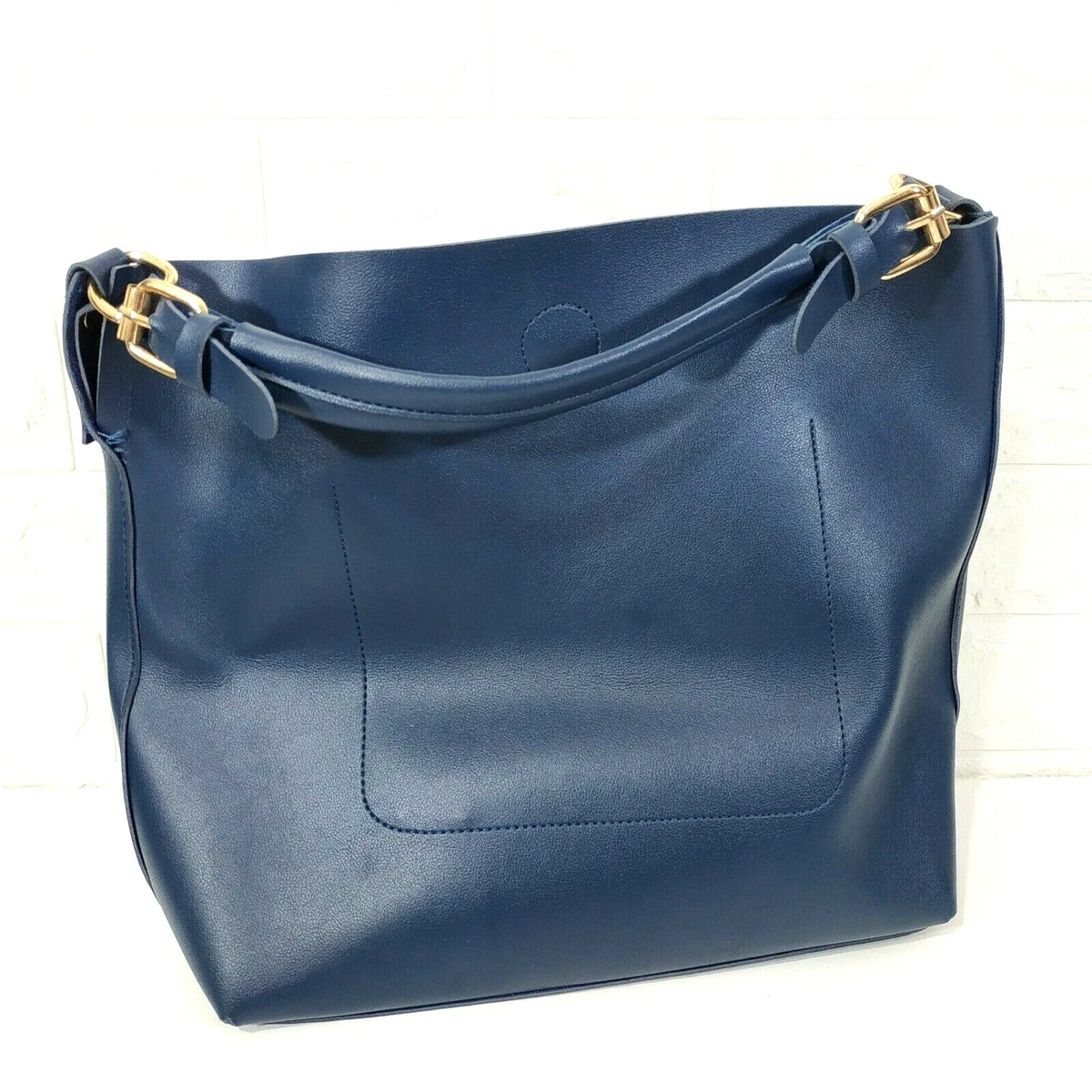 Okpta 1519426 Handbag Womens Blue Guinea Leather Bag Sz Medium  