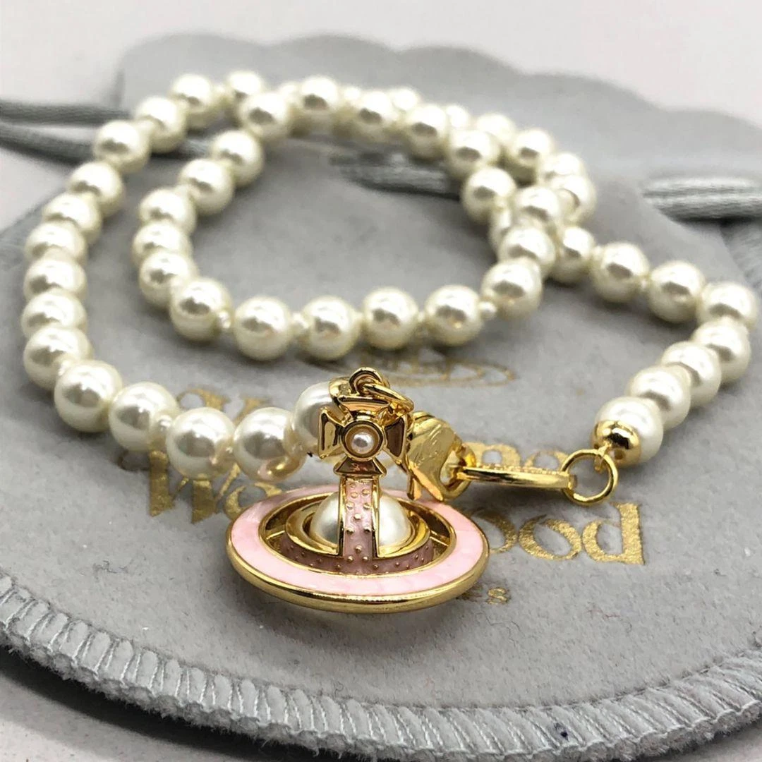 Vivienne westwood pearl choker cheap pink