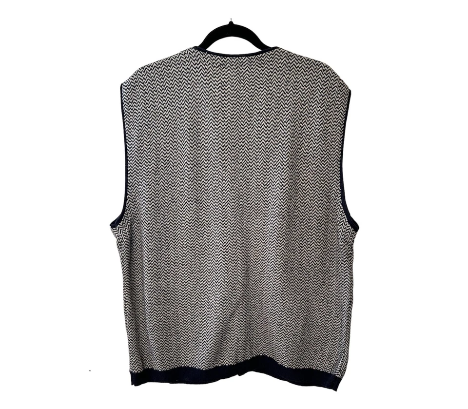 Chaleco tejido XL de colección para hombre sin mangas con botones azul gris antiguo Grandpacore trabajo Foto 2 de 4