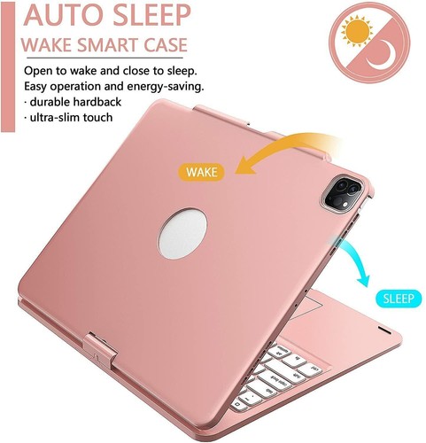Für iPad Pro 12.9 6./5./4./3. Gen Touchpad Tastatur Hülle mit 360° Drehbar - Bild 24 von 34