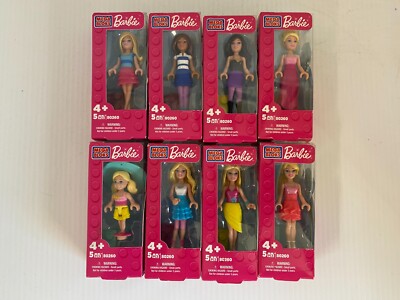MEGA BLOKS BARBIE FIGURES LOT OF 8  NEW IN SEALED BOXES