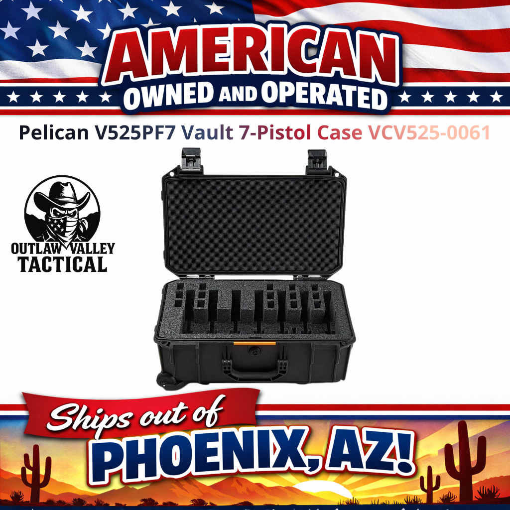 Pelican V525PF7 Vault 7-Pistol Case VCV525-0061-BLK Black High