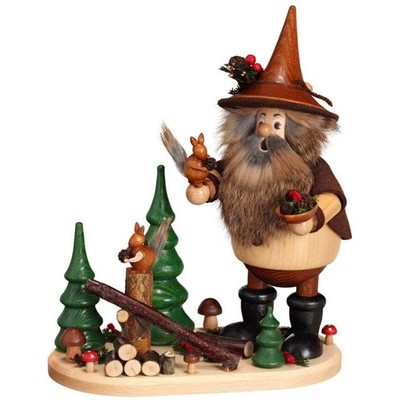 Räuchermann Waldwichtel DWU Imker Eichhörnchen Futterkrippe Erzgebirge 26 cm