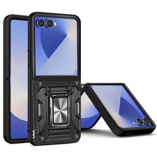 For Samsung Galaxy Z Flip 7 Robotic Case Armor Ring Magnetic Stand Hybrid Cover