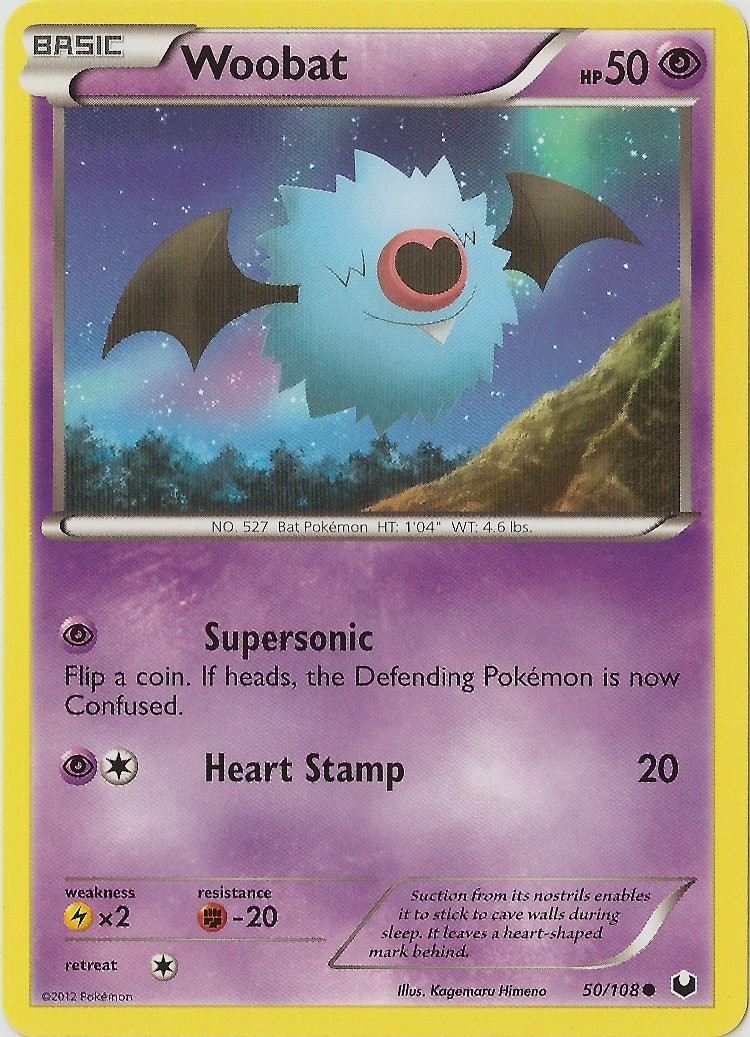 x4 Woobat - 50/108 - Common Pokemon BW5 Dark Explorers M/NM