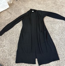 A New Day Women's Open Front Duster Cardigan Black Size XS