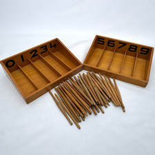 Vintage Wooden Counting Sticks with Number So...