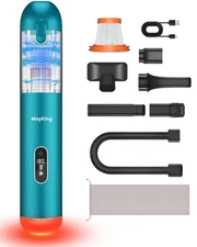 5-in-1 Car Vacuum Portable Cordless, Handheld Vacuum with White LED & Red LED...