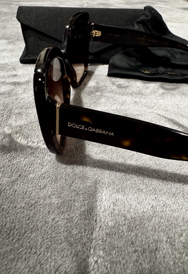 Gafas de sol DOLCE & GABBANA DG 4348 Habana Marrón oscuro tortuga diseñador D&G usadas Foto 3 de 4
