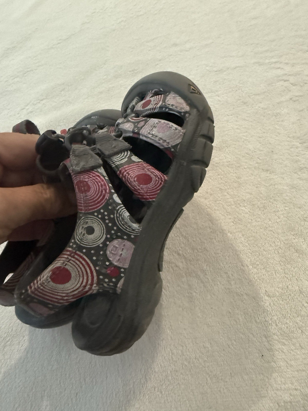 Sandali in gomma impermeabili KEEN SUNPORT bambina taglia 10 grigio rosa punta chiusa