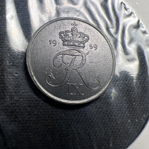 1959 Denmark 1 Ore Beautiful High Grade Zinc Coin! Z4344 - Picture 1 of 3