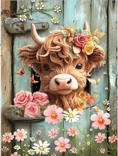 Hightland Cow Diamond Art Kits for Adults, Cow Diamond Painting Kits for Adults 