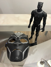 Black Panther Style Kids Full Face Mask LED Light-Up Adjustable Strap Black