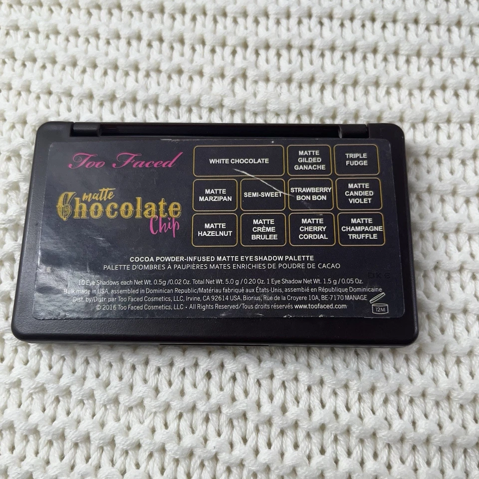 Too Faced Matte Chocolate Chip Eyeshadow Palette-Cocoa Powder Infused-RARE - Image 2 of 3