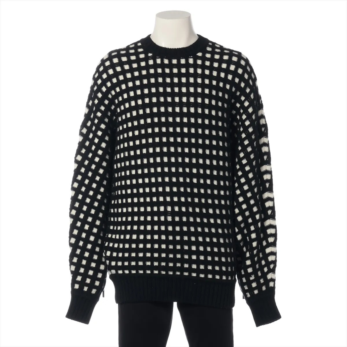 Dior Wool & Cashmere Knit S Men's Black × White  343M634AT709 There are hairball