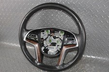 Note 15-20 Escalade Black Leather Woodgrain Heated Steering Wheel Oem Controls