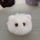 Plush Fluffy White Cat Face Bag Dangle Keychain Key Zip Charm AUS Free Postage
