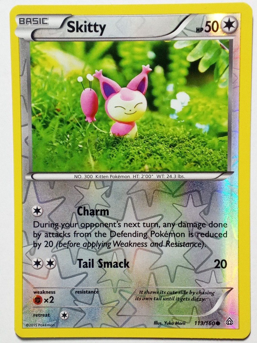 REVERSE HOLO Skitty 113/160 NM - Yuka Morii Clay XY Primal Clash