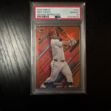 2025 Topps Finest Mike Trout #217 Orange Refractor LA Angels 10/15 PSA 10 POP 2