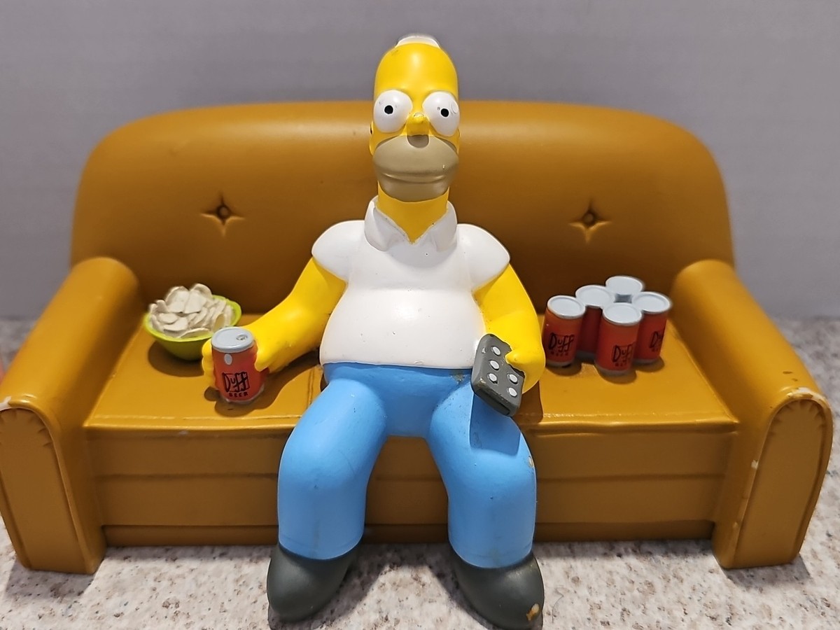 Vntg 1998 RARE The Simpsons Fossil Watch Homer Simpson on Couch 