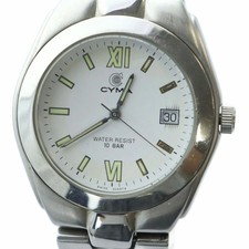 CYMA Seama Need repair Watch with Calendar White Dial Roman Logo Siler Color