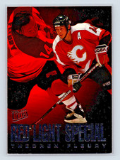 1995-96 Fleer Ultra THEOREN FLEURY Red Light Special Insert Calgary Flames #2