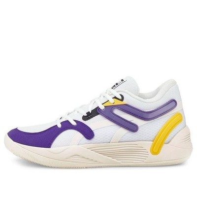 Puma TRC Blaze Court Men s White Spectra Gold Sneakers 376582-07 Sz 14 New