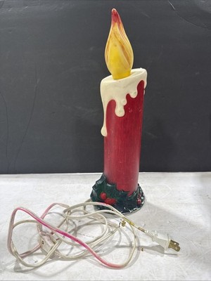 Vintage  Christmas Candle Blow Molds 14'' Tabletop With Light